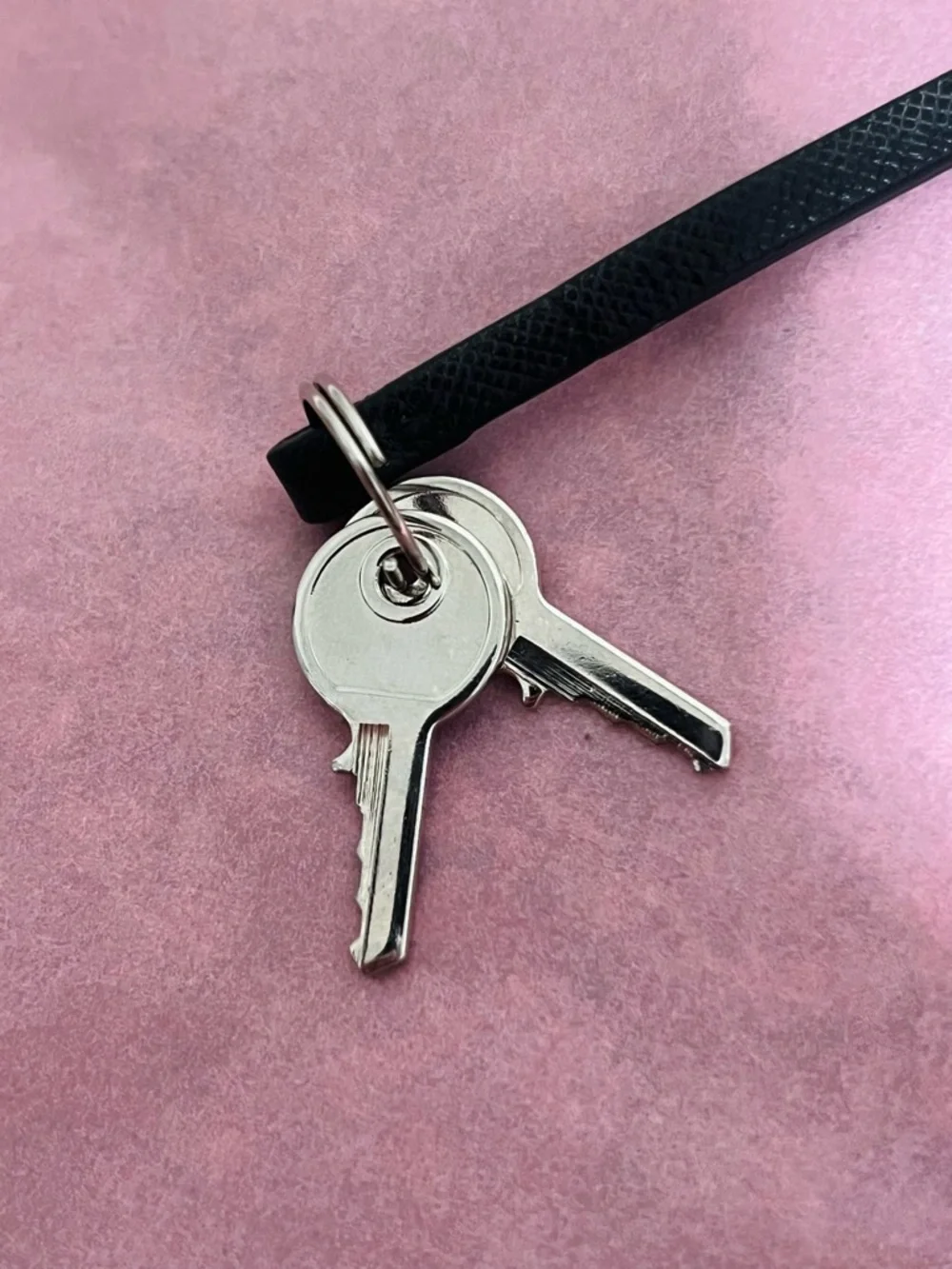 Authentic Prada Saffiano Leather Clochette, Padlock & Keys Set - Black - Picture 3 of 6